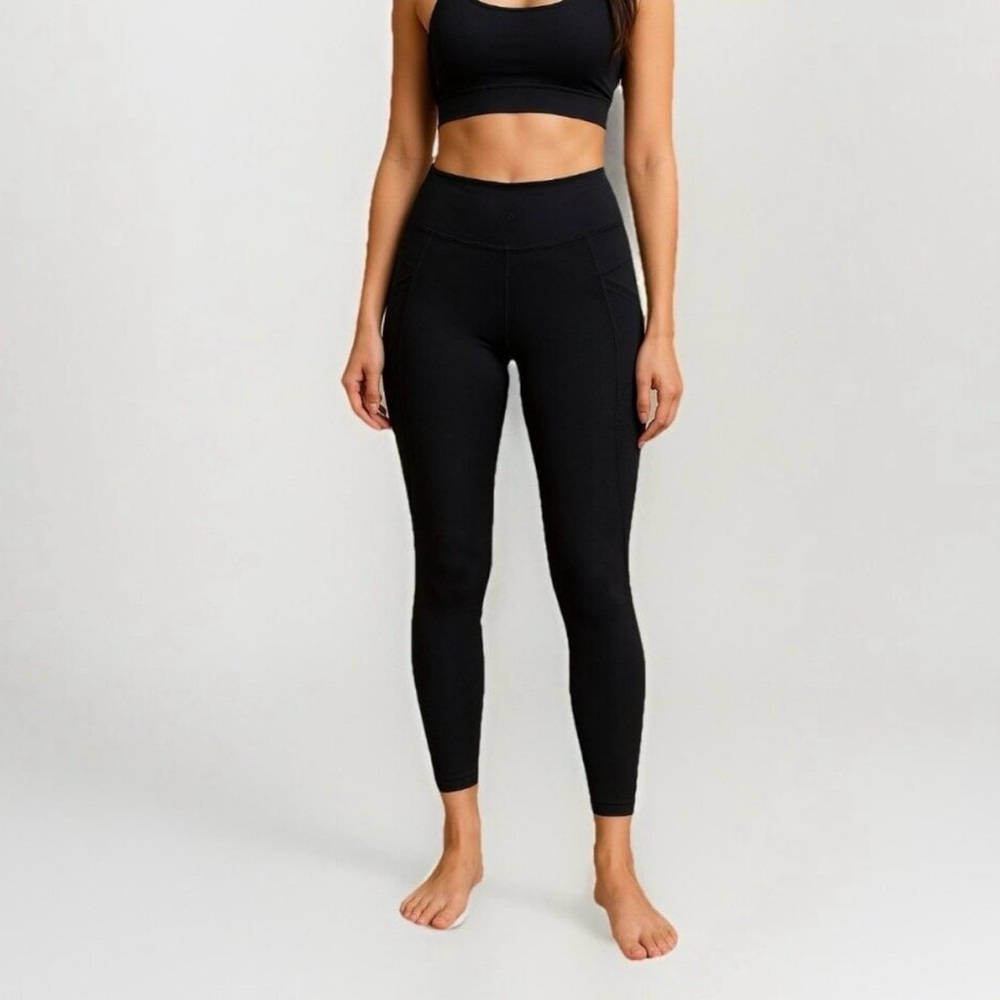 Sweaty Betty Power Sz L Black High-Rise Performance Leggings w/ pockets